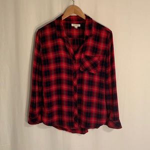 Beach Lunch Lounge womens S plaid shirt